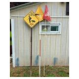 Old Hunter Xing Sign With 2 Terry Hills Flags