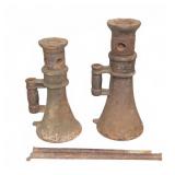 Pair Cast Iron Railroad Track Jacks