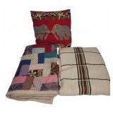 Patchwork Quilt, Bedspread, Elephant Pillow