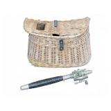 Wicker Creel Basket and Bristol Fishing Reel