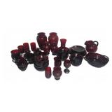 Anchor Hocking Royal Ruby Glassware Lot Assortment
