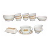 Corning Ware Butterfly Gold Milk Glass Dinnerware