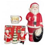 Santa Figurines and Mug Christmas Lot