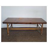 Rectangular Wood Coffee Table With Turned Legs
