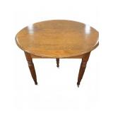 Round Oak Dining Table With Four Leaves