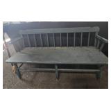 Wooden Spindle Back Bench With Arms