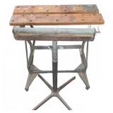 Vintage Folding Workbench with Metal Base