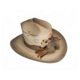 Charlie Horse Straw Cowboy Hat With Feather Trim