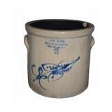 New York Stoneware Co. 3 Gallon Crock with Blue
