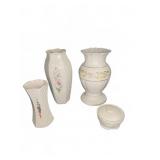 Belleek Millennium 2000 Vase and 3 Irish Porcelain