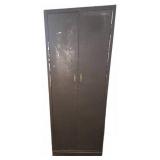 Brown Metal Storage Cabinet with Double Doors