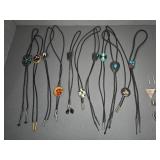 11 Western Bolo Ties with Decorative