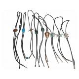 10 Western Bolo Ties Mixed Materials
