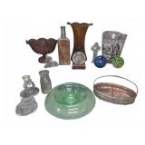 Colored Glassware and Decorative Pieces