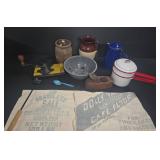 Kitchenware, Pottery, and Grain Sacs