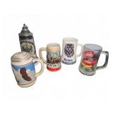 Beer Steins and Mugs Lot of 5