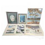 Art Lot: (2) Paintings, (4) Prints