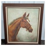 T. Norton Original Horse Portrait Oil Painting
