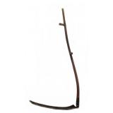 Antique Wooden Scythe With Curved Blade