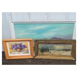 3 Framed Paintings Including Signed L. Paul