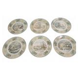 Adams Currier & Ives Winter Scenes Plates Set of 6