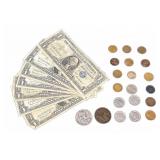 (8) US Silver Certificates and Mixed Coins
