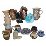 Pottery and Ceramic Vases, Mugs, and Boot