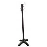 Wooden Coat Rack With Metal Hooks