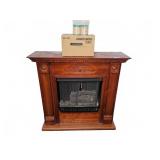 Wood Mantel Gel Fireplace With Ornate Detailing
