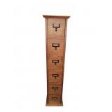 Tall Wood File Cabinet with Six Drawers