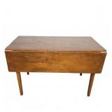 Rectangular Wood Drop Leaf Table with Tapered Legs