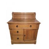 Oak Wood Washstand On Wheels
