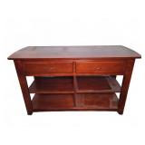 Wood Console Table with Two Drawers and Shelves