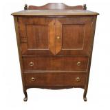 Wooden Chest with Two Drawers and Cabinet Doors