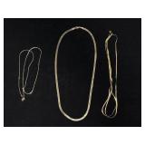 3 Ladies 14kt Gold Necklaces - 10.5 grams