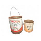 Texaco Oil Bucket & Super Chlorine Powder Bucket