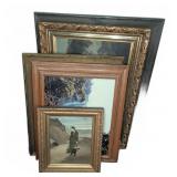 Framed Art Collection W/ Seascape & Landscape