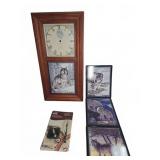 Wolf Theme Wall Clock and Four Seasons Plaques Set