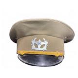 Brown Military-Style Cap with Star Insignia