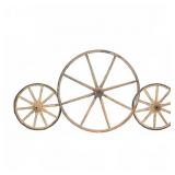 3 Antique Wooden Wagon Wheels
