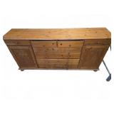Wooden Sideboard With Drawers And Cabinet Doors