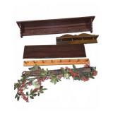 Wooden Wall Shelves And Coat Rack