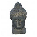 Large Blue Buddha Head Sculpture