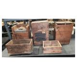 Wooden Crates and Metal Containers Lot
