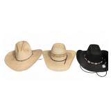 Trooper, Ariat, Resistol Cowboy Hats, 3 Pieces