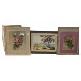 Framed Floral Prints And Landscape Art Lot