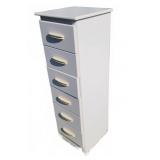 White 6-Drawer Tall Storage Cabinet with Metal Knn
