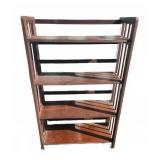 Wooden Four-Tier Folding Bookshelf Rack