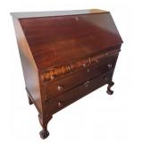 Mahogany Drop Front Secretary Desk with Drawers