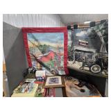 Vintage Decor Lot With Cameras, Art, Collectibles
